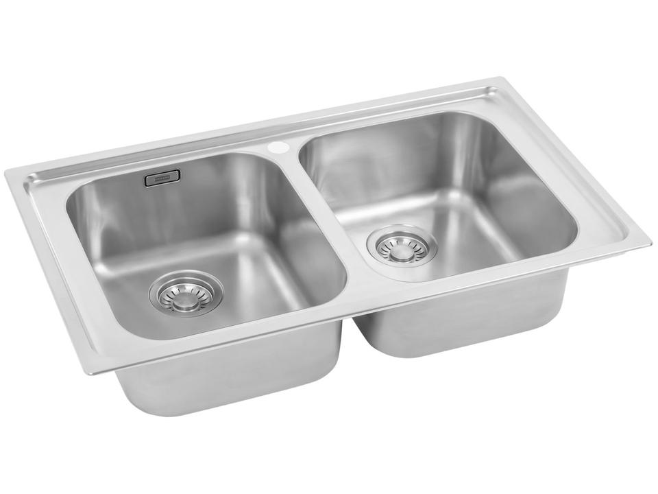 Cuba para Cozinha Franke Dupla Inox de Sobrepor Retangular Smart SRX 620 54x119cm - 2