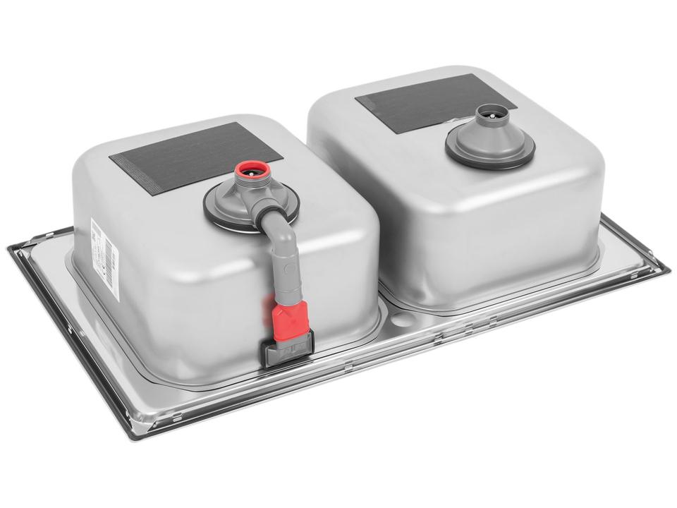 Cuba para Cozinha Franke Dupla Inox de Sobrepor Retangular Smart SRX 620 54x119cm - 4