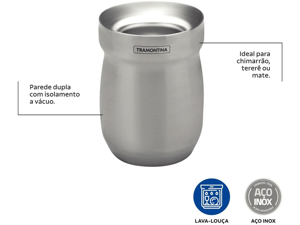 Cuia de Chimarrão e Tereré Térmica Inox Tramontina ILEX 61647230 240ml - 1