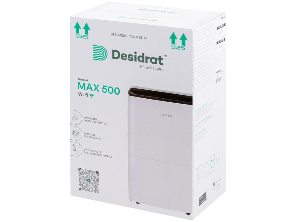 Desumidificador de Ar Portátil Desidrat Max 500 - Wi-Fi compatível com Alexa 20L/Dia Branco - 110 V - 11
