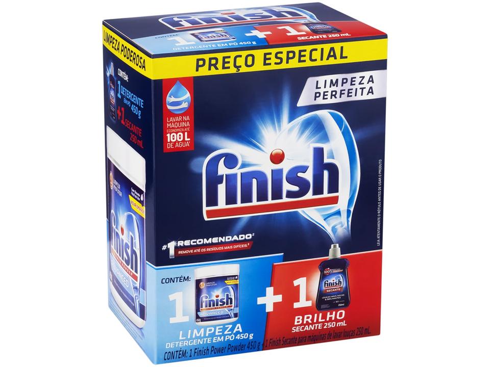 Detergente em Pó Concentrado para Lava-louças Finish sem Perfume Advanced Power Powder 450g com Secante - 3