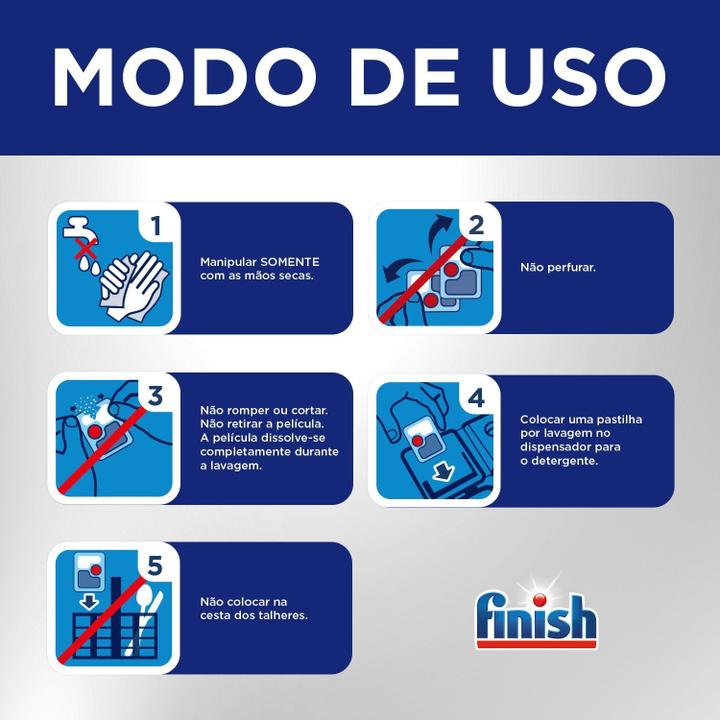 Detergente para Lava Louças em Tabletes Finish Quantum All in 1 10 unidades - 3