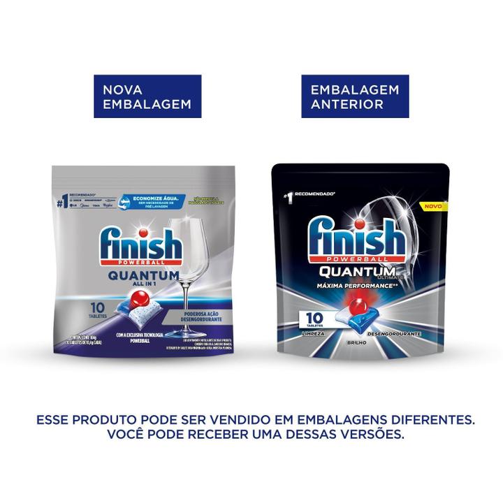 Detergente para Lava Louças em Tabletes Finish Quantum All in 1 10 unidades - 2