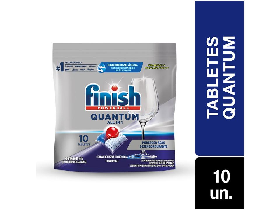 Detergente para Lava Louças em Tabletes Finish Quantum All in 1 com 10 Unidades - 1