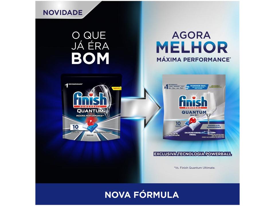 Detergente para Lava Louças em Tabletes Finish Quantum All in 1 com 10 Unidades - 4