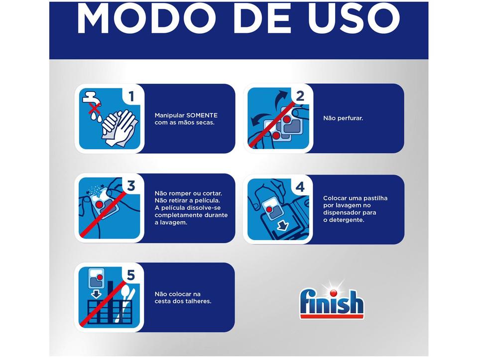 Detergente para Lava Louças em Tabletes Finish Quantum All in 1 com 10 Unidades - 3