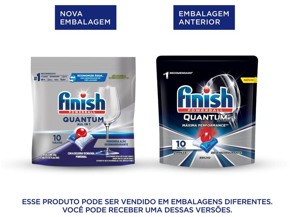 Detergente para Lava Louças em Tabletes Finish Quantum All in 1 com 10 Unidades - 2