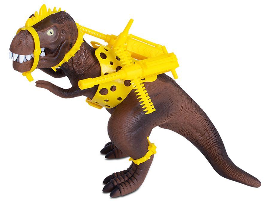 Dinossauro Rex Attack Amarelo e Marrom 10cm - 1