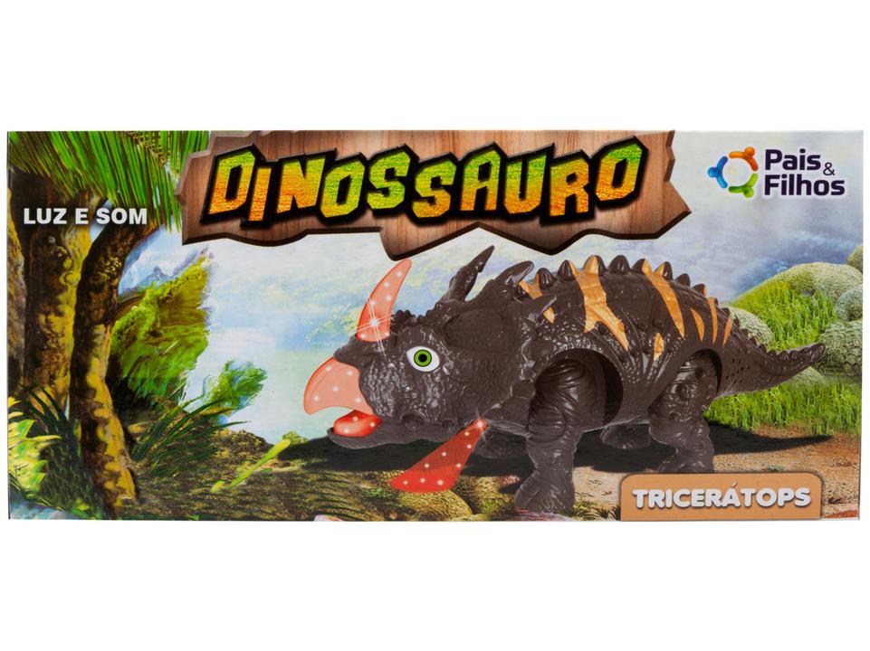 Dinossauro Triceratops Emite Som e Luz 10cm - 4