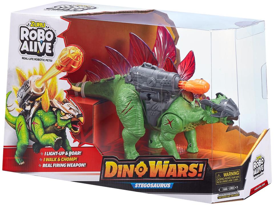 Dinossauro Zuru Robo Alive Dino Wars Stegosaurus - Emite Som com Acessório Candide - 4