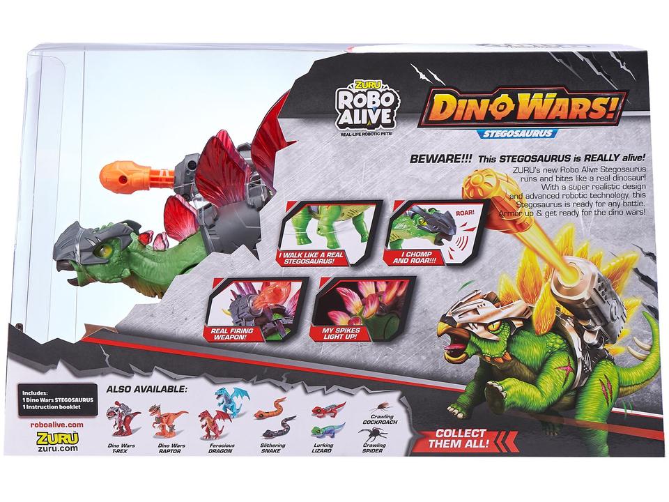 Dinossauro Zuru Robo Alive Dino Wars Stegosaurus - Emite Som com Acessório Candide - 6