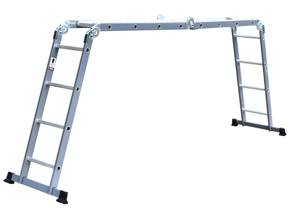 Escada de Aço e Alumínio Multiuso 4x4 com Plataforma 16 Degraus Nell KMP404 - 2