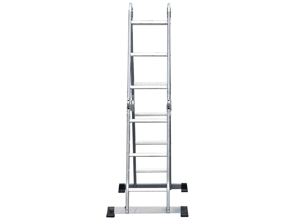 Escada de Aço e Alumínio Multiuso 4x4 com Plataforma 16 Degraus Nell KMP404 - 3