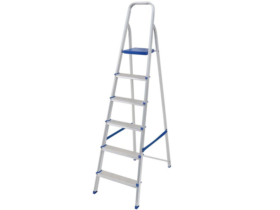 Escada de Alumínio 6 Degraus Doméstica Mor - 4