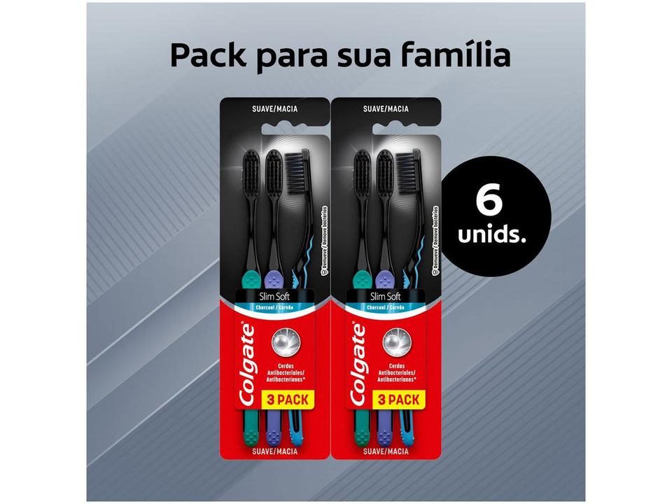 Escova de Dente Colgate Slim Soft Black 6 Unidades - 3