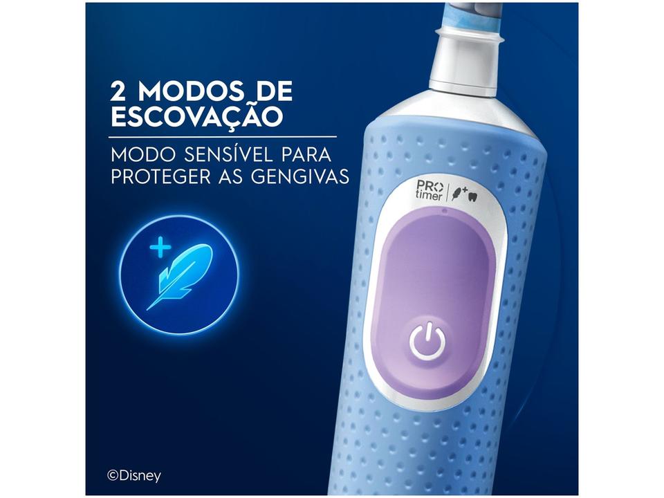 Escova de Dente Elétrica Infantil Oral-B Disney Frozen Recarregável - 8