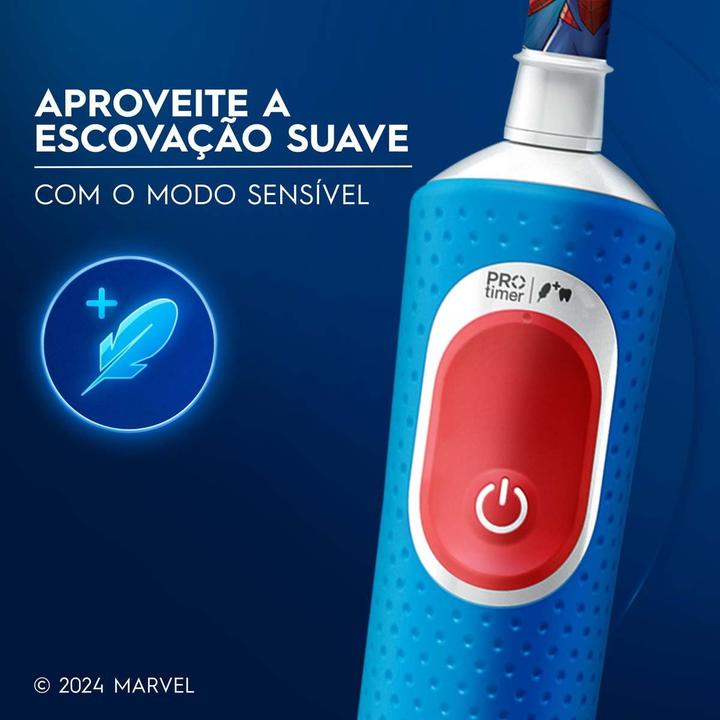 Escova de Dente Elétrica Infantil Oral-B Marvel Homem-Aranha Recarregável - 2