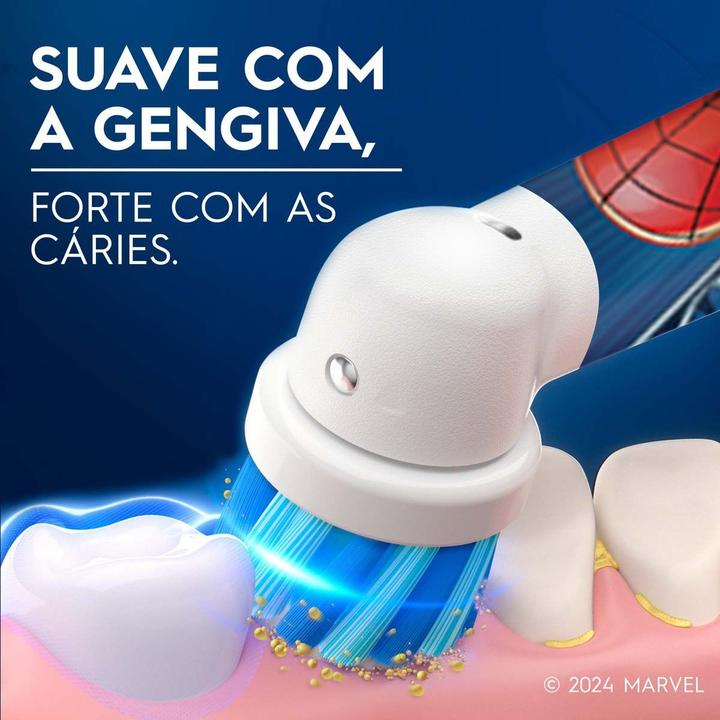 Escova de Dente Elétrica Infantil Oral-B Marvel Homem-Aranha Recarregável - 1