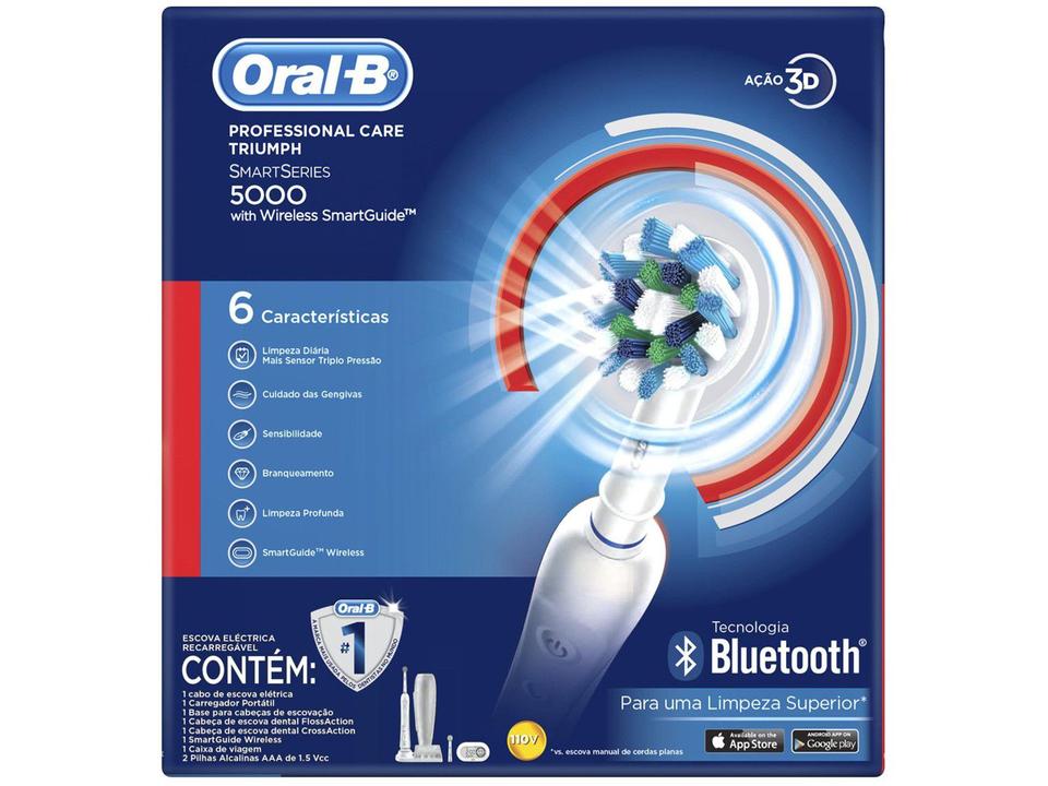 Escova de Dente Elétrica Oral-B - Professional Care 5000 com Sensor de Pressão - 110 V