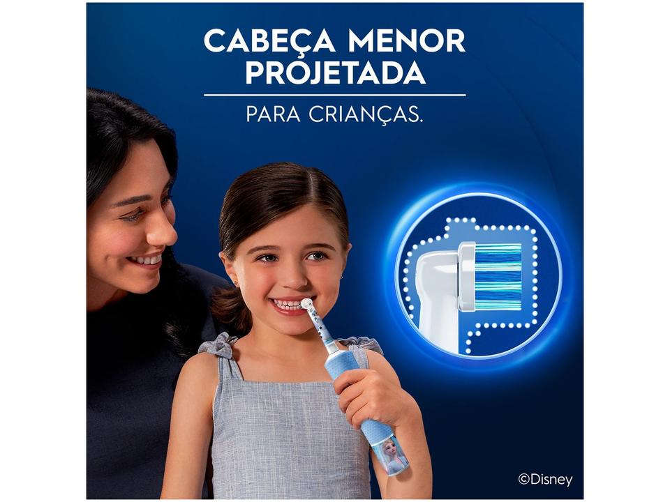 Escova de Dente Elétrica Recarregável Infantil Oral-B Vitality Frozen com Refil - 5