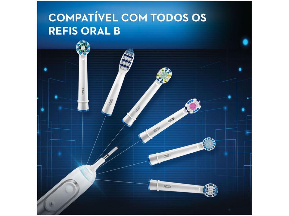 Escova de Dente Elétrica Recarregável Oral-B Genius 8000 com Estojo de Viagem com Refil - 8