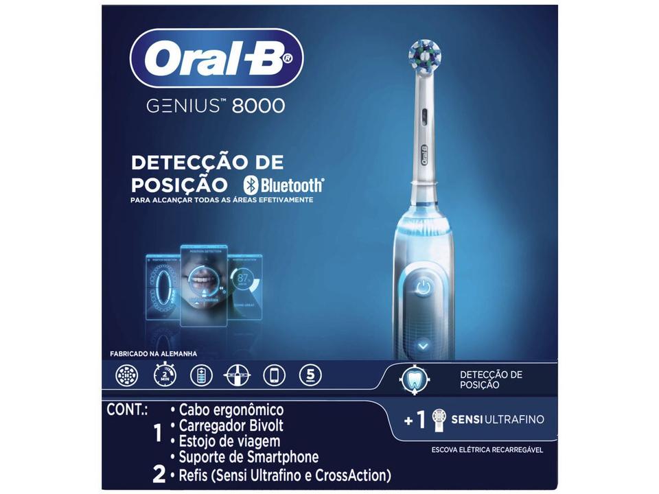 Escova de Dente Elétrica Recarregável Oral-B Genius 8000 com Estojo de Viagem com Refil - 3