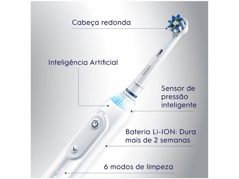 Escova de Dente Elétrica Recarregável Oral-B Genius X com Estojo de Viagem com Refil - 3