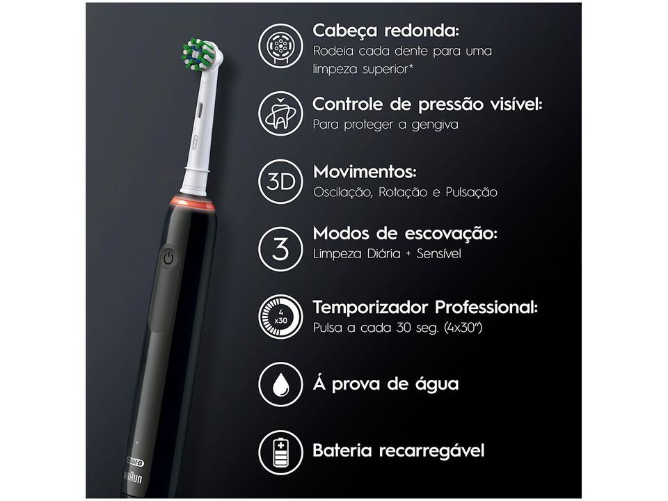 Escova de Dente Elétrica Recarregável Oral-B - Pro 2000 2 Refis - 220 V - 4