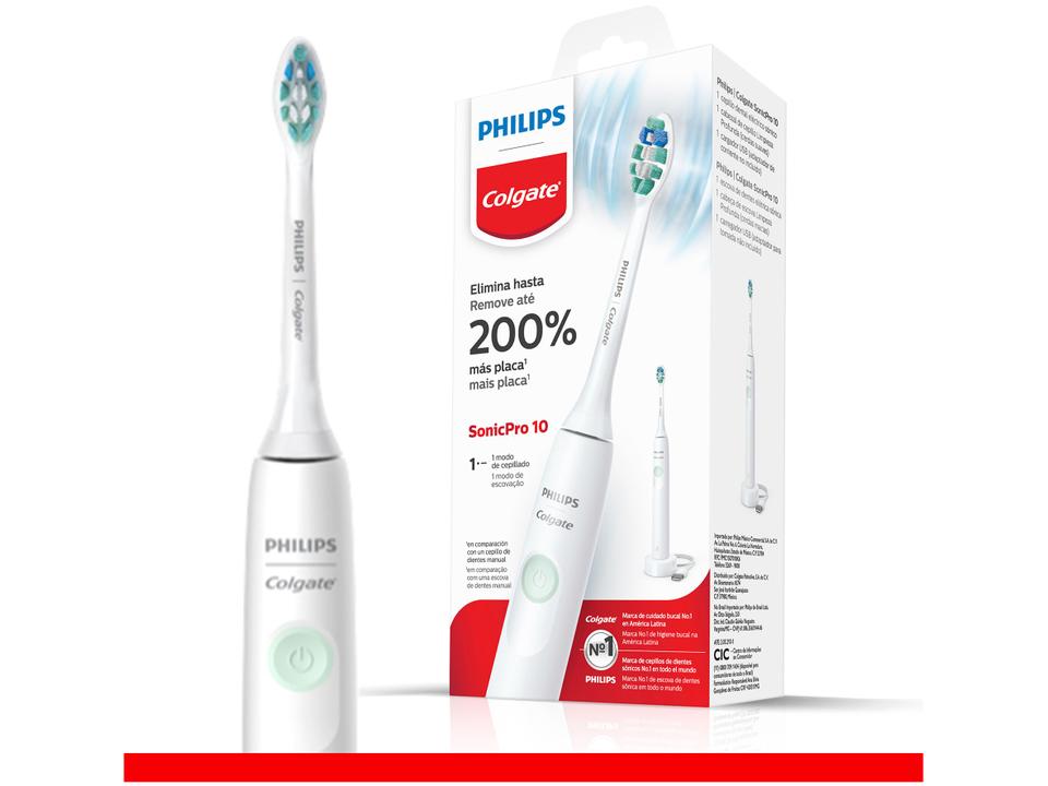 Escova de Dente Elétrica Recarregável Philips Colgate SonicPro 10 com Carregador USB - 1