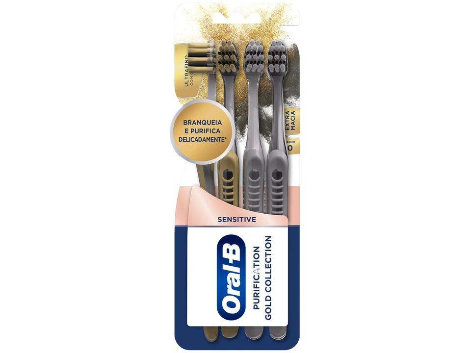 Escova de Dente Oral-B - Purification Gold Collection 4 Unidades