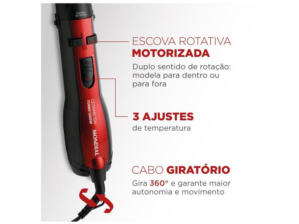 Escova Rotativa Mondial Ceramic Íon Turbo - 4