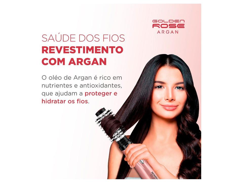 Escova Rotativa Mondial Golden Rose ER-12-GR 1000W Cerâmica com Argan - 2
