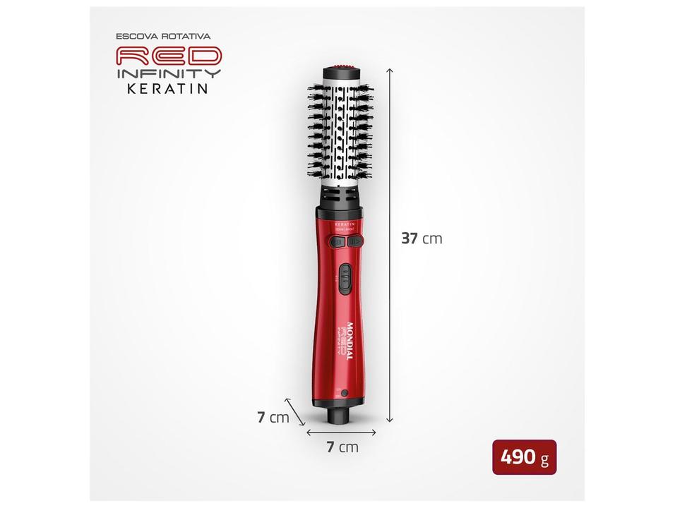 Escova Rotativa Mondial Red Infinity Keratin 1300W de Cerâmica ERB-11-KR - 5