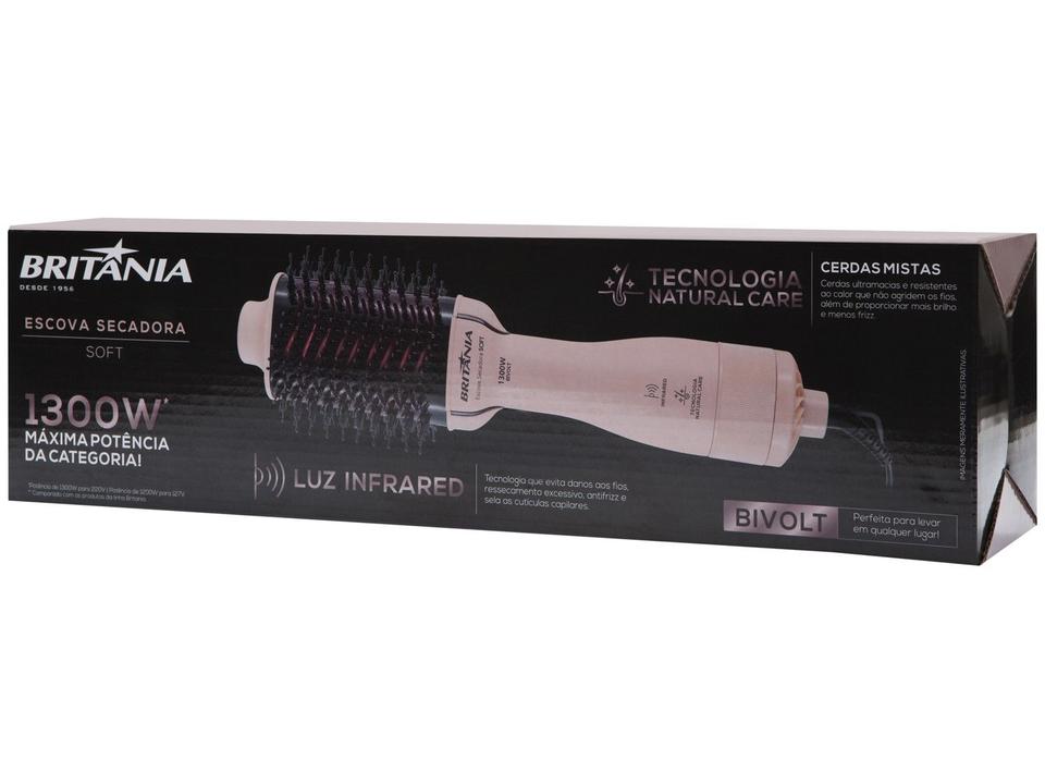 Escova Secadora Britânia 1300W Luz Infrared Cerâmica Íons Turmalina 2 Velocidades Soft BEC07R - 11