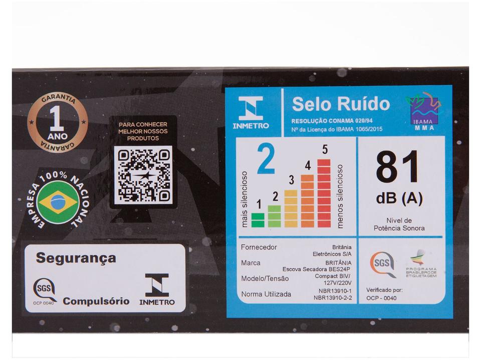 Escova Secadora Britânia BES24P Compact Bivolt - 13