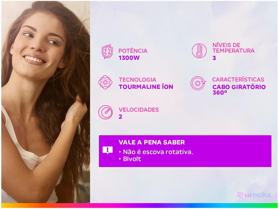 Escova Secadora Britânia BES35 1300W 2 Velocidades 3 Níveis de Temperatura Tourmaline Íon - 2