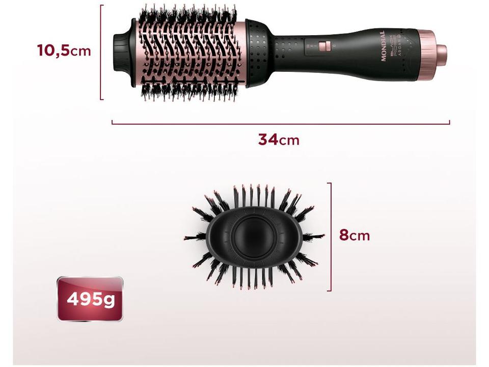 Escova Secadora Mondial Black Rose ES-14 - 1200W Cerâmica - 220 V - 8