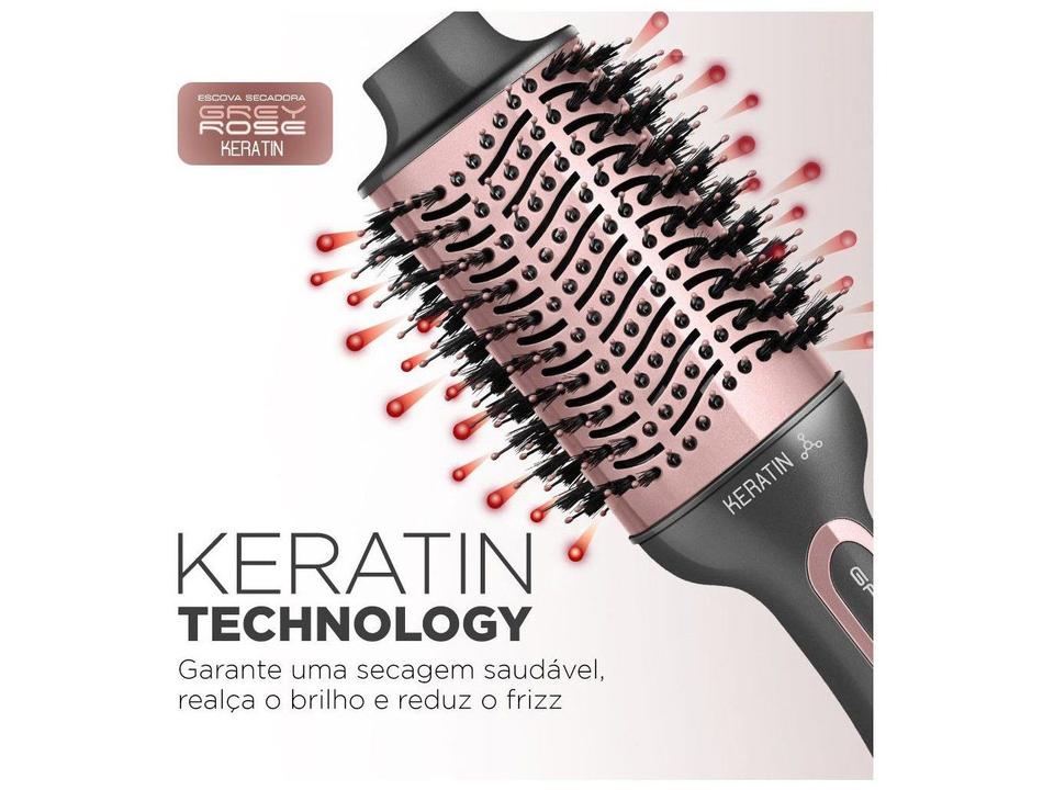 Escova Secadora Mondial Grey Rose Keratin - 4