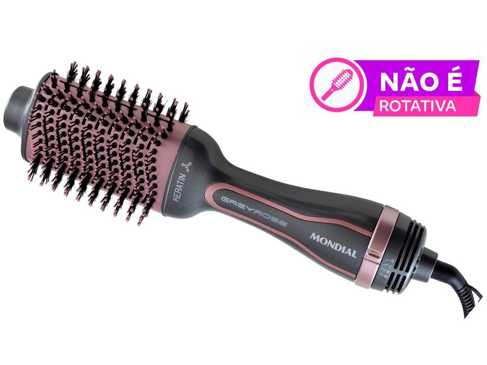 Escova Secadora Mondial Grey Rose Keratin - 1