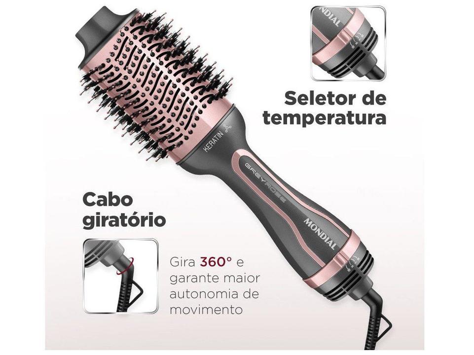 Escova Secadora Mondial Grey Rose Keratin - 6