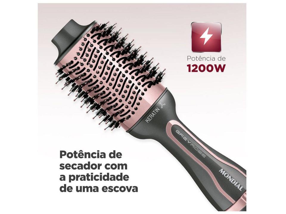 Escova Secadora Mondial Grey Rose Keratin - 5