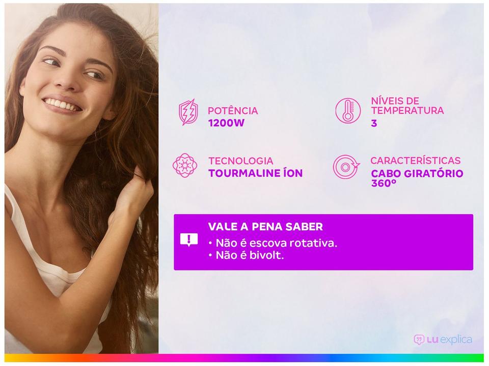 Escova Secadora Taiff Elegance Tourmaline 1200W 3 Níveis de Temperatura Tourmaline Íon - 2