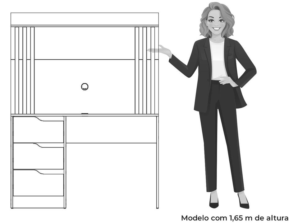 Escrivaninha 3 Gavetas Móveis Albatroz Mimo Doble - 5