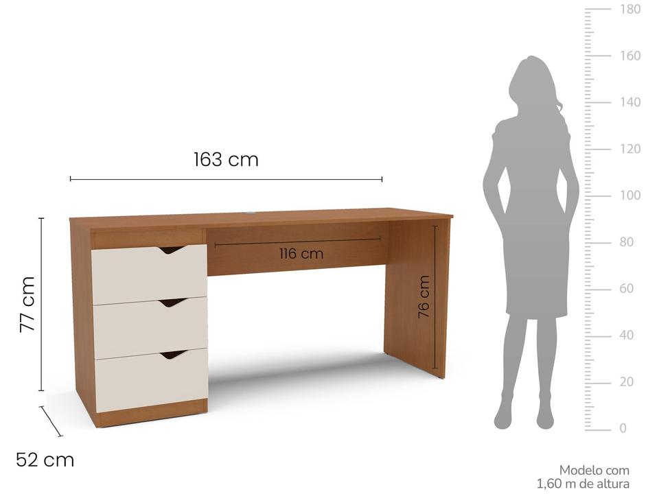 Escrivaninha 3 Gavetas Politorno Móveis Porto - 4