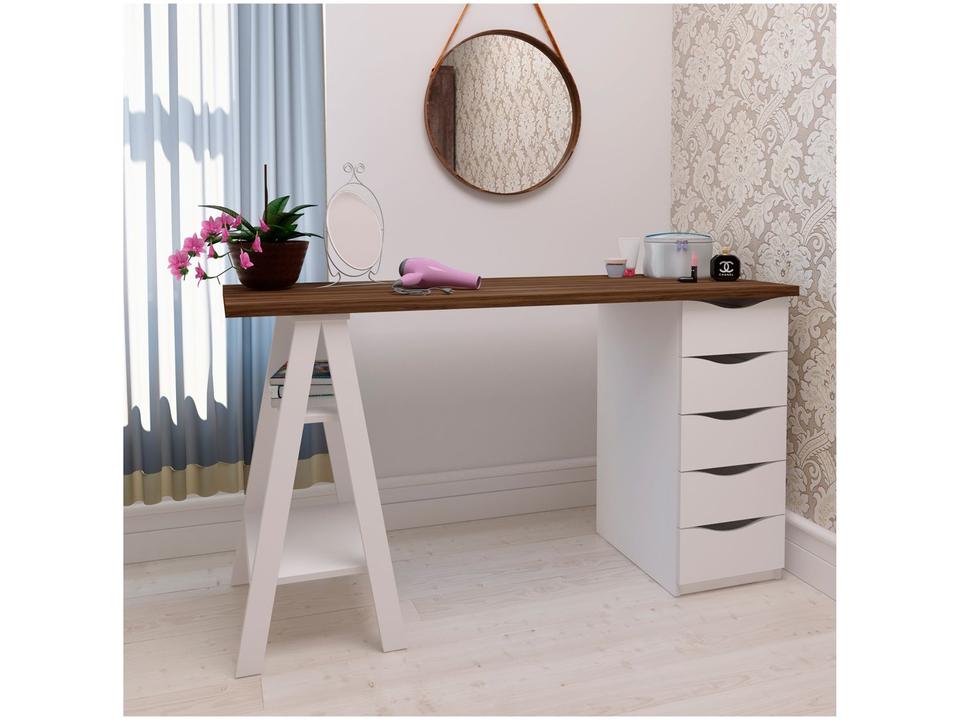 Escrivaninha 5 Gavetas 2 Prateleiras Artany - 2