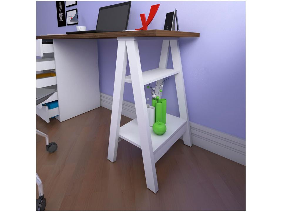 Escrivaninha 5 Gavetas 2 Prateleiras Artany - 5