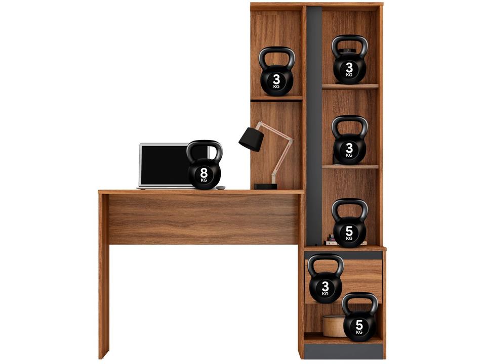 Escrivaninha com Armário 1 Gaveta 3 Prateleiras - 8