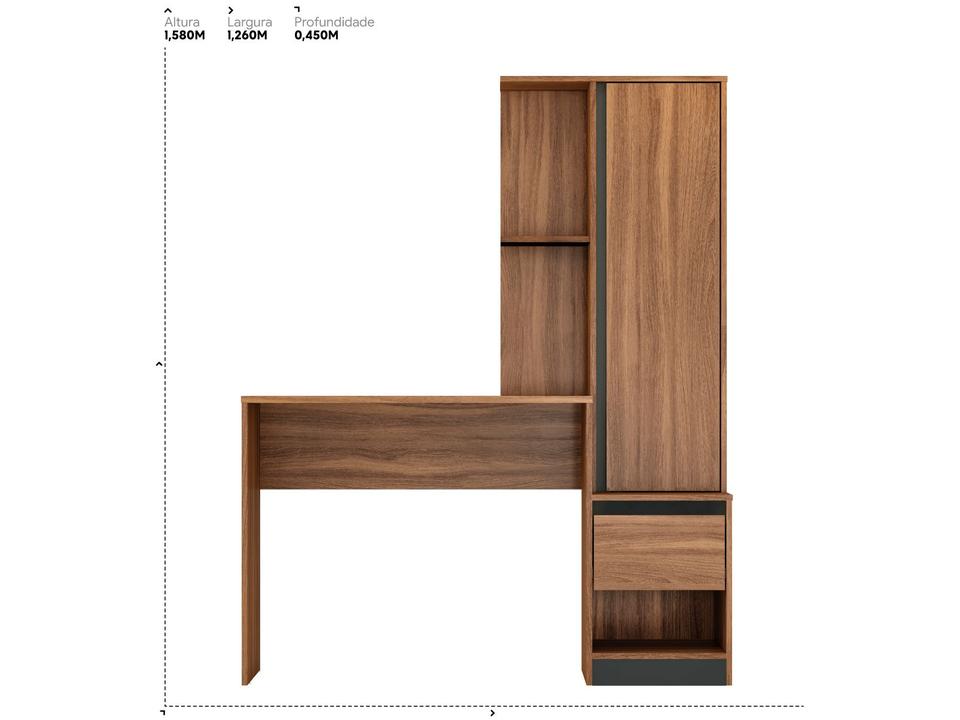 Escrivaninha com Armário 1 Gaveta 3 Prateleiras - 10