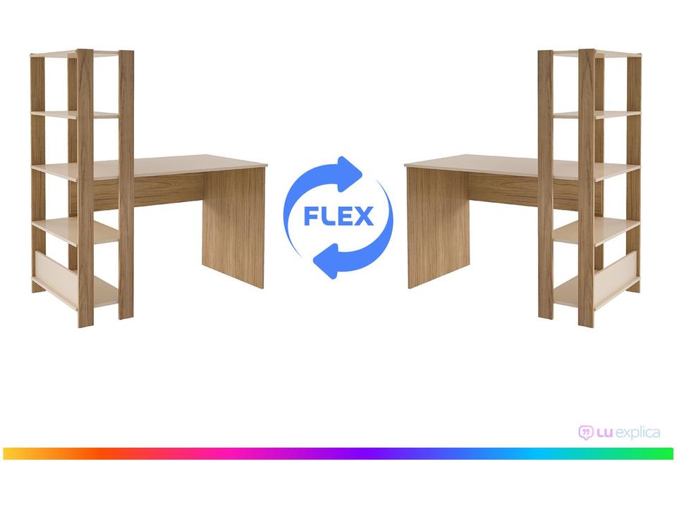 Escrivaninha de Estudo com Estante Lateral - 1