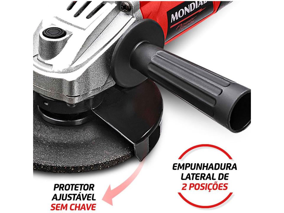 Esmerilhadeira Mondial Angular Elétrica 850W 4-1/2" 3 Peças FES-02 - 3
